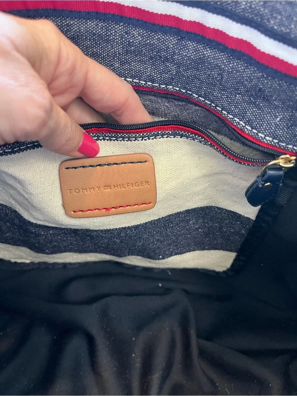 Tommy Hilfiger Tote Bag Blue Stripe Beach Bag